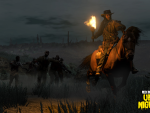 Escaping from a pack of undead on horseback