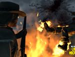 Marston dispenses justice on an approaching zombie