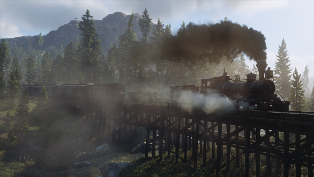 Train on the trestle