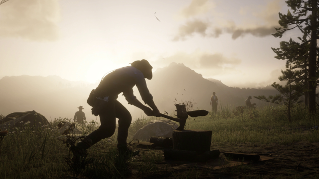 Chopping fire wood