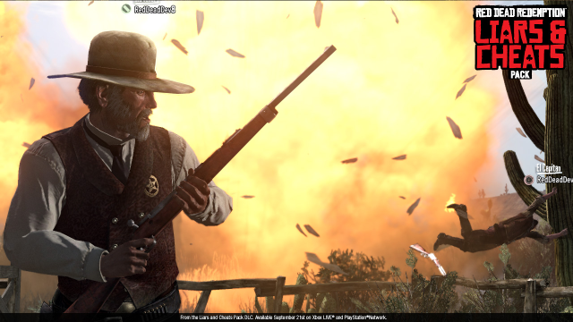 Marshal Johnson brandishes the Explosive Rifle