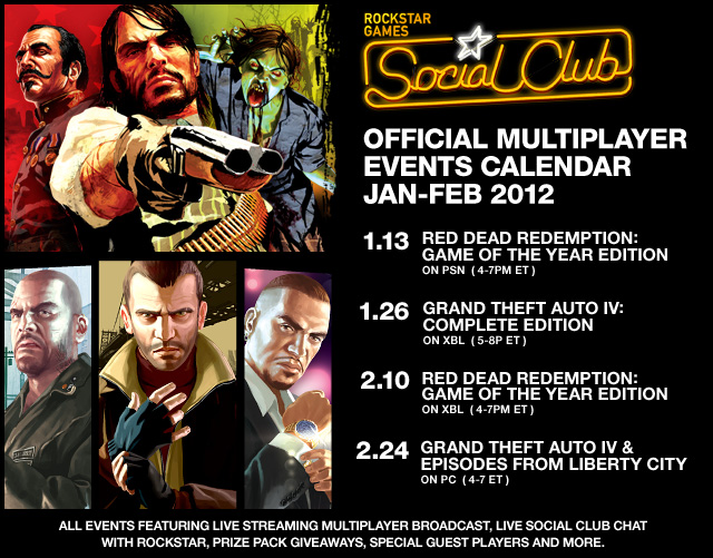 The Official Social Club Multiplayer Events Series Calendar for